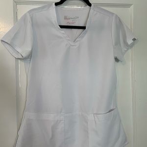 Women’s white scrub top